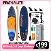 Feath-R-Lite Tavola da Stand Up Paddle Gonfiabile Feath-R-Lite 350x90x15cm Extra Larga e Stabile per Principianti e Adulti, con Ponte Antiscivolo e Accessori Completi Inclusi
