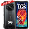 DOOGEE S300 Plus Telefono Rugged 5G con Termocamera, Dimensity 8300, Schermo 6.78", Fotocamera AI 200MP, 48GB(12+36) RAM, 1TB ROM, Batteria 11000mAh, Android 16, Ricarica Rapida 66W