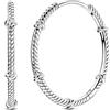 NONE Orecchini a Cerchio in Argento Sterling 925 con Texture a Nodo Intrecciato per Donne, Gioielli Vintage Minimalisti Semplici per Uso Quotidiano, Regalo di Moda