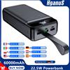 Hganus Batteria Esterna 22.5W 60000mAh Power Bank Ricarica Rapida QC PD3.0, Grande Capacità, con Torcia, per iPhone 17, Xiaomi, Samsung, Uso Esterno