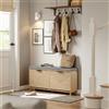 SoBuy FSR211-N Panca scarpiera con seduta per scarpe grandi, mobile scarpiera con panca - stretto corridoio, piccoli appartamenti, effetto legno 100x24x50 cm