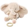Nattou Giocattolo in Peluche a Pelo Lungo, Elefante, Ninna Nanna La-Le-Lu, Con Anello, Poliestere, FanFan, Sabbia