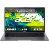 ACER Aspire Lite 15 AL15-32P-C425 NOTEBOOK, 15,6 ", processore Intel® Celeron N4500, UHD Graphics, RAM 4 GB, 128 GB eMMC, Grey, Windows 11 Home