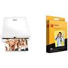Kodak Step Stampante fotografica portatile, wireless, tecnologia ZINK Zero Ink, app gratuita per iOS e Android + Stampa foto adesive 2x3 da dispositivi Bluetooth o NFC, Bianco