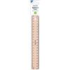 Pryma Righello in Legno 20 cm - Righello Graduato Resistente e Preciso, Scala in cm e mm, Ideale per Scuola, Ufficio e Disegno