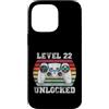 Vintage Gamer Birthday Milestone Apparel Custodia per iPhone 14 Pro Max Livello 22 Sbloccato Divertente 22° Compleanno Gamer Vintage Retro