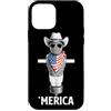 Merica USA Patriotic Cute Funny 4th of J Custodia per iPhone 12 mini FSM Pastafari Bandiera Americana Occhiali Da Sole Cappello Da Cowboy