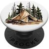 Campers Adventure Co Campeggio forestale, avventura per amanti della natura, tenda di tela PopSockets PopGrip Adesivo