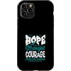 Cervical Cancer Awareness Teal Ribbon Ap Custodia per iPhone 11 Pro Hope Strength Courage - Nastro color foglia di tè per cancro cervicale