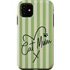 Animal Print Cute And Fun Custodia per iPhone 11 Matcha Verde Fiocco Estate Carino Gatto Mamma