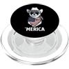 Merica USA Patriotic Cute Funny 4th of J Furetto Bandiera Americana Bandana Cowboy Hat Cool Occhiali da Sole PopSockets PopGrip per MagSafe