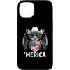 Merica USA Patriotic Cute Funny 4th of J Custodia per iPhone 13 Dragon Magic Fantasy Bandiera Americana Bandana Cool Occhiali da sole