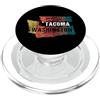 KAEDAM Gifts: Washington Cities Souvenir grafico originale con mappa dello stato di Tacoma Washington in stile retrò PopSockets PopGrip per MagSafe