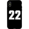 NUMBERED SPORTS ATHLETIC TEAM JERSEY DOU Custodia per iPhone X/XS NUMERO 22 MAGLIA SPORTIVA 22 ANNO 2 ANTERIORE E POSTERIORE
