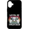 Vintage Gamer Birthday Milestone Apparel Custodia per iPhone 16 Plus Livello 22 Sbloccato Divertente 22° Compleanno Gamer Vintage Retro