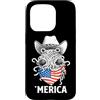 Merica USA Patriotic Cute Funny 4th of J Custodia per iPhone 15 Pro Flying Spaghetti Monster Pastafari FSM Bandiera Americana Bandana
