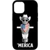 Merica USA Patriotic Cute Funny 4th of J Custodia per iPhone 12/12 Pro FSM Pastafari Bandiera Americana Occhiali Da Sole Cappello Da Cowboy