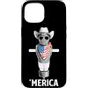 Merica USA Patriotic Cute Funny 4th of J Custodia per iPhone 15 FSM Pastafari Bandiera Americana Occhiali Da Sole Cappello Da Cowboy