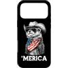 Merica USA Patriotic Cute Funny 4th of J Custodia per iPhone 17 Pro Max Furetto Bandiera Americana Bandana Occhiali Da Sole Cowboy Cappello Country