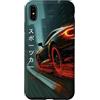 Night Driving Speed Custodia per iPhone XS Max Auto sportiva nera e rossa con scritta giapponese