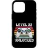 Vintage Gamer Birthday Milestone Apparel Custodia per iPhone 16 Pro Max Livello 22 Sbloccato Divertente 22° Compleanno Gamer Vintage Retro