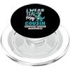 Cervical Cancer Awareness Teal Ribbon Ap I Wear Teal For My Cousin - Nastro con dinosauro per cancro cervicale PopSockets PopGrip per MagSafe