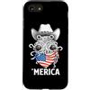 Merica USA Patriotic Cute Funny 4th of J Custodia per iPhone SE (2020) / 7/8 Flying Spaghetti Monster Pastafari FSM Bandiera Americana Bandana