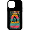 Retro Music Design Custodia per iPhone 12 mini I Love Music - Cuffie colorate per amanti della musica