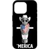 Merica USA Patriotic Cute Funny 4th of J Custodia per iPhone 16 Pro FSM Pastafari Bandiera Americana Occhiali Da Sole Cappello Da Cowboy