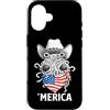 Merica USA Patriotic Cute Funny 4th of J Custodia per iPhone 16 Flying Spaghetti Monster Pastafari FSM Bandiera Americana Bandana