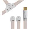 Seki Antenna FM 1,85 m 75 Ohm IEC FM radio antenna cavo per impianto stereo, ricevitore, sintonizzatore, antenna interna