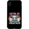 Vintage Gamer Birthday Milestone Apparel Custodia per iPhone XS Max Livello 22 Sbloccato Divertente 22° Compleanno Gamer Vintage Retro