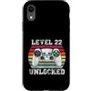 Vintage Gamer Birthday Milestone Apparel Custodia per iPhone XR Livello 22 Sbloccato Divertente 22° Compleanno Gamer Vintage Retro