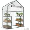 Outsunny Serra da Giardino per Piante in PE Impermeabile e Anti UV con Ripiani e Accessori Montaggio, 142x73x195cm, Verde