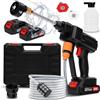 Housiwill 25 Bar Idropulitrice a Batteria, Idropulitrice Portatile con 2 Batterie 2000mAh, 6 in 1 Ugello, Tubo da 5M, Serbatoio in Schiuma, Adatto per la Pulizia di Auto, Pavimenti ad alta pressione