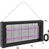 HOMCOM Lampada Antizanzare per Interno 60㎡, Zanzariera Elettrica da Interno, Luce Anti Insetti Elettroinsetticida con 2 LED, Catenella e Rete di Protezione, 49x6x25 cm, Nero