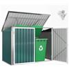 Outsunny Casetta per Spazzatura Esterna 1.91m² in Acciaio Zincato con 2 Porte Bloccabili, Contenitore per Bidoni Rifiuti con Tetto Apribile Prese d'aria, Capanno da Giardino per 2 Bidoni, Verde