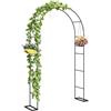 Outsunny Arco da Giardino in Metallo, Archetto Nuziale con Base per Piante Rampicanti per Cerimonie, Compleanni ed Eventi, 145x39x237 cm, Nero