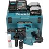 Makita HR012GU201 - Martello combinato a batteria SDS-Plus, 40 V, max. con mandrino a sgancio rapido, 4,0 Ah, 2 batterie + caricatore in MAKPAC