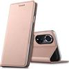 Verco case per Huawei Nova 9 Cover, Honor 50 Custodia a Libro Pelle PU per Huawei Nova 9 / Honor 50 Booklet Protettiva [magnetica integrata], Rosa