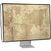 kwmobile Custodia Monitor Compatibile con 27-28 monitor Monitor - Copri Schermo PC - Copertura Antipolvere PC in Lino - Mappamondo vintage