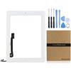 Hedywei Pannello Frontale/Touch Screen digitalizzatore di Ricambio per iPad 4, con Pulsante Home, Strumenti e Adesivo (A1460 A1459 A1458, Bianco)