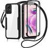 FERLAN Cover per Xiaomi Redmi Note 12S 4G con Cordino, 360 Gradi Antiurto Custodia con Protezione Schermo Integrata Trasparente Rugged TPU Bumper Doppia Protettiva Cover per Xiaomi Redmi Note 12S 4G -Nero