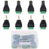 Glarks 8PCS equilibrato maschio e femmina jack audio da 3.5 mm (1/20,3 cm) stereo a AV 02-screw video balun adattatore connettore terminale