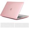 TECOOL Cover per MacBook Pro 13 Pollici 2016-2022 (M2 M1 A2338/A2289/A2251/A2159/A1989/A1706) con Touch Bar, Custodia Rigida Protettiva Sottile in Plastica e Copritastiera UE, Cristallo Fucsia