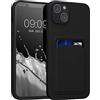 kwmobile Custodia Compatibile con Apple iPhone 14 Plus Cover - Back Case Cellulare con Slot Porta Carte - Morbida in Silicone TPU nero