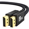 IVANKY Cavo DisplayPort 1.4, [VESA] 8K@60Hz, 4K@ 144Hz, 4K@75Hz e 1080@240Hz, Cavo DisplayPort 1.4 Compatibile con HDR, FreeSync, G-SYNC, DTS-HD, Tarjeta Grafica 3090/3080/3060
