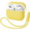 Mocarheri Custodia in Silicone Compatibile con Airpods Pro 2 (2022), Mocarheri Ultra Sottile in Premium Silicone per Airpods Pro 2 Custodia Cover Custodia protettiva in silicone antiurto,Giallo