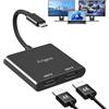 Avigers Adattatore da USB C a Dual HDMI con 2 porte HDMI, (2 in 1) Adattatore Dual Hdmi per 2 monitor, USB C a hdmi Splitter Display esteso per laptop, tablet (HDmi singolo 4K@60HZ e HDMi doppio 4K@30Hz)