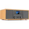 Audizio Avola - Radio digitale DAB/FM con Bluetooth, WiFi e CD, altoparlante stereo, radio sveglia con display a colori, USB, ingresso AUX e uscita RCA, design in legno elegante, colore bambù